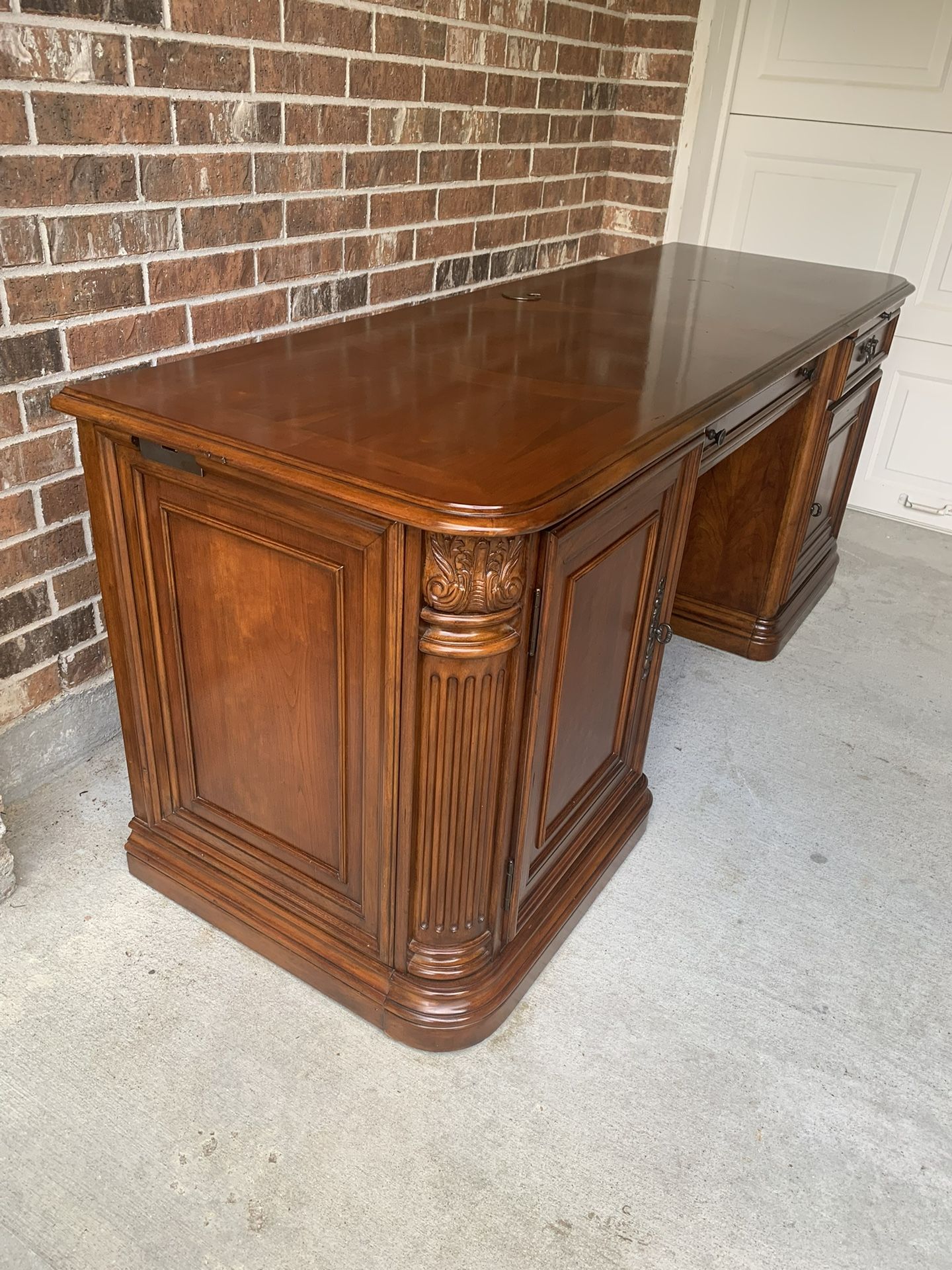 Executive Desk And Filing Cabinet Seven Seas By Hooker.