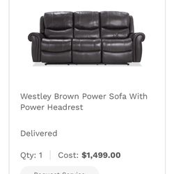 Leather Power Reclining Sofa