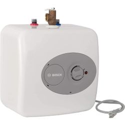BOSCH Electric Mini-Tank Water Heater Tronic 3000 T 4-Gallon (ES4) - Eliminate Time for Hot Water - Shelf, Wall or Floor Mounted