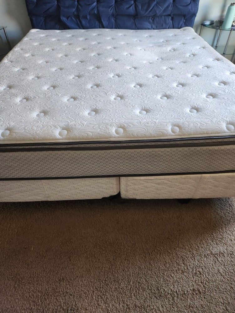 Moving SALE - KING Pillow TOP MATTRESS AND BOX SPRING