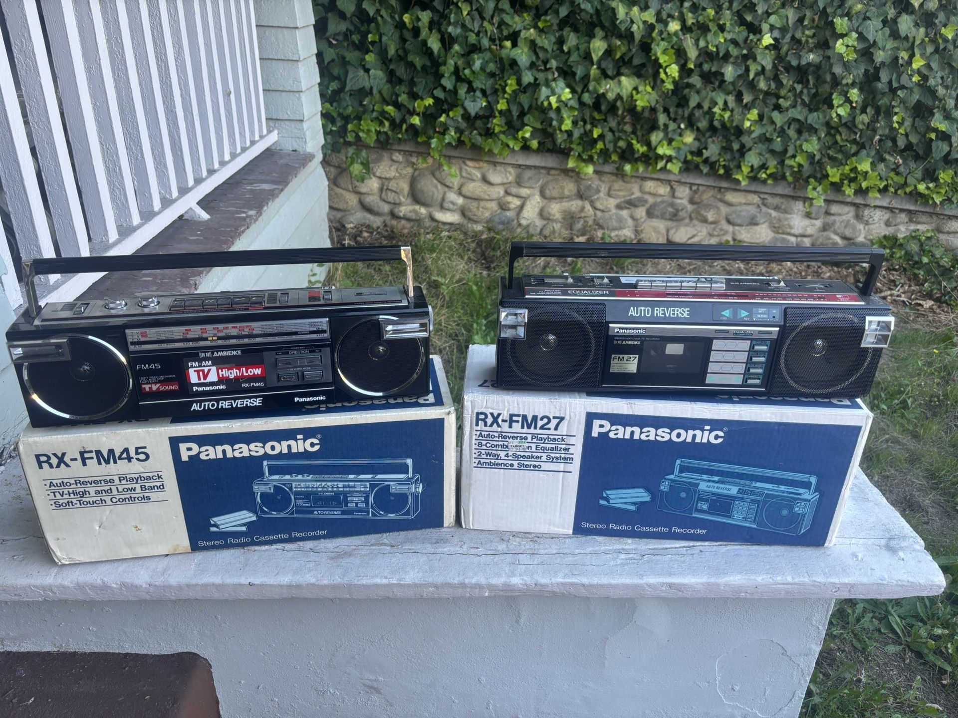 Two Panasonic Boombox Cassette Stereo Radios In Original Boxes