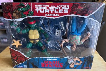 Playmates TMNT x Stranger Things Raphael & Hopper Action Figure Set
