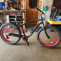 26 inch 7 speed fat tire bicycle.