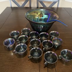 Punch Bowl With 14 Cups  