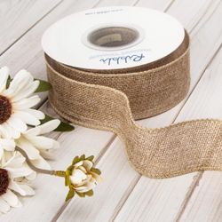 Burlap Wired Edge Ribbon, Natural, 1.5” x 10 Yards NEW!! NWT