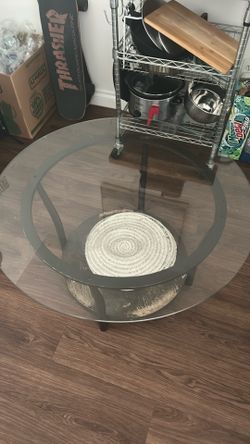 Glass top round coffee table