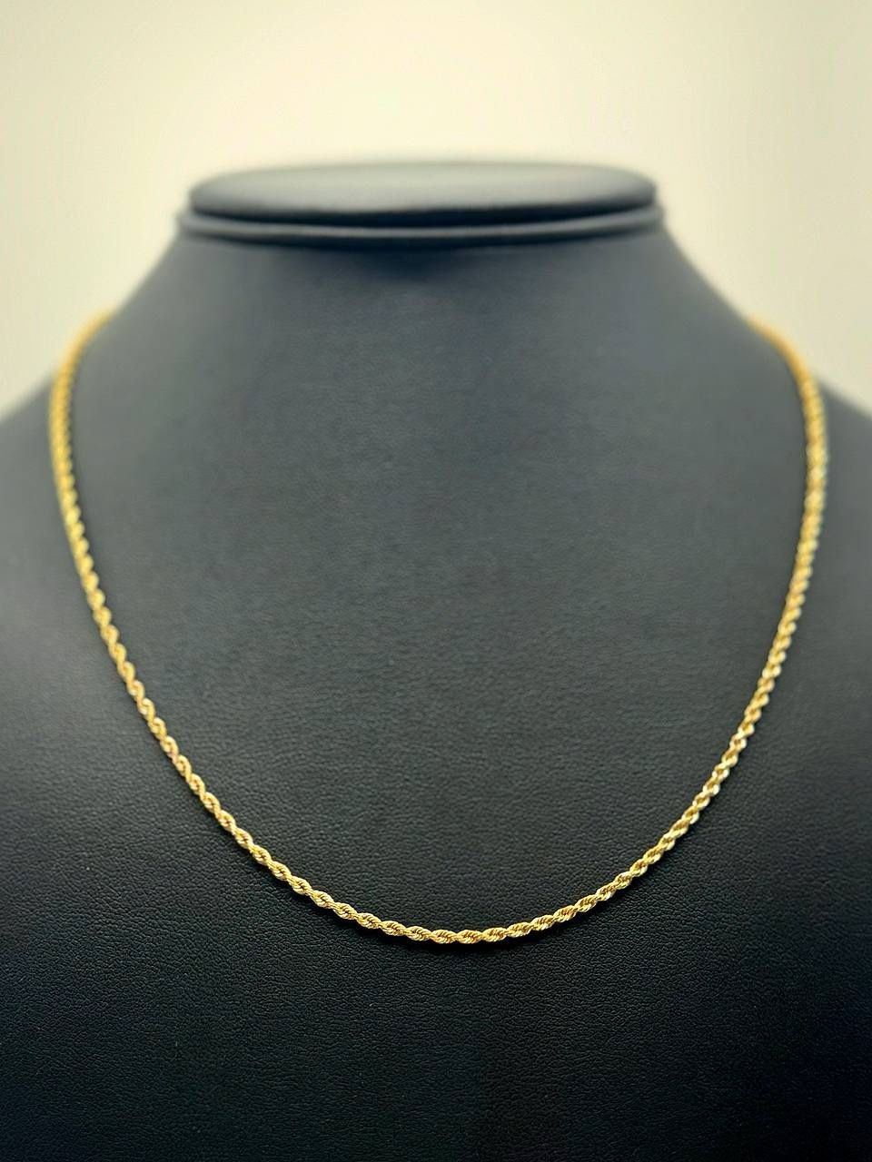 14k solid yellow gold Rope chain Necklace 24,5" 2.3mm 6.7 grams