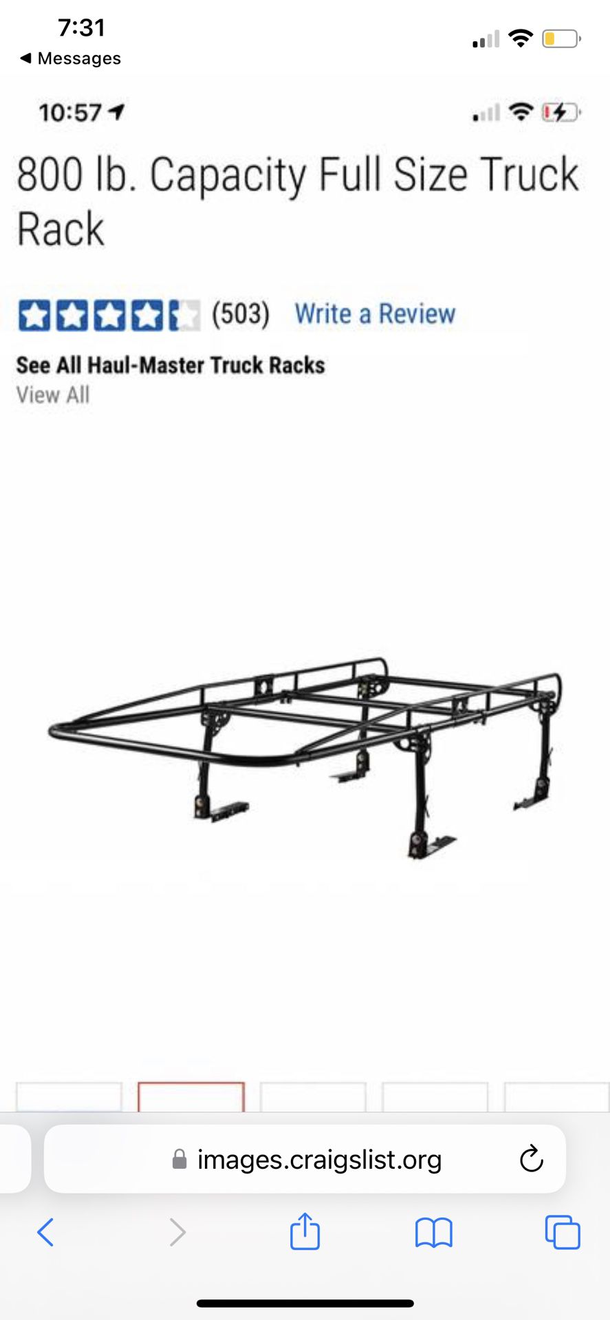 condition: fair   Universal ladder rack for full size pickup trucks