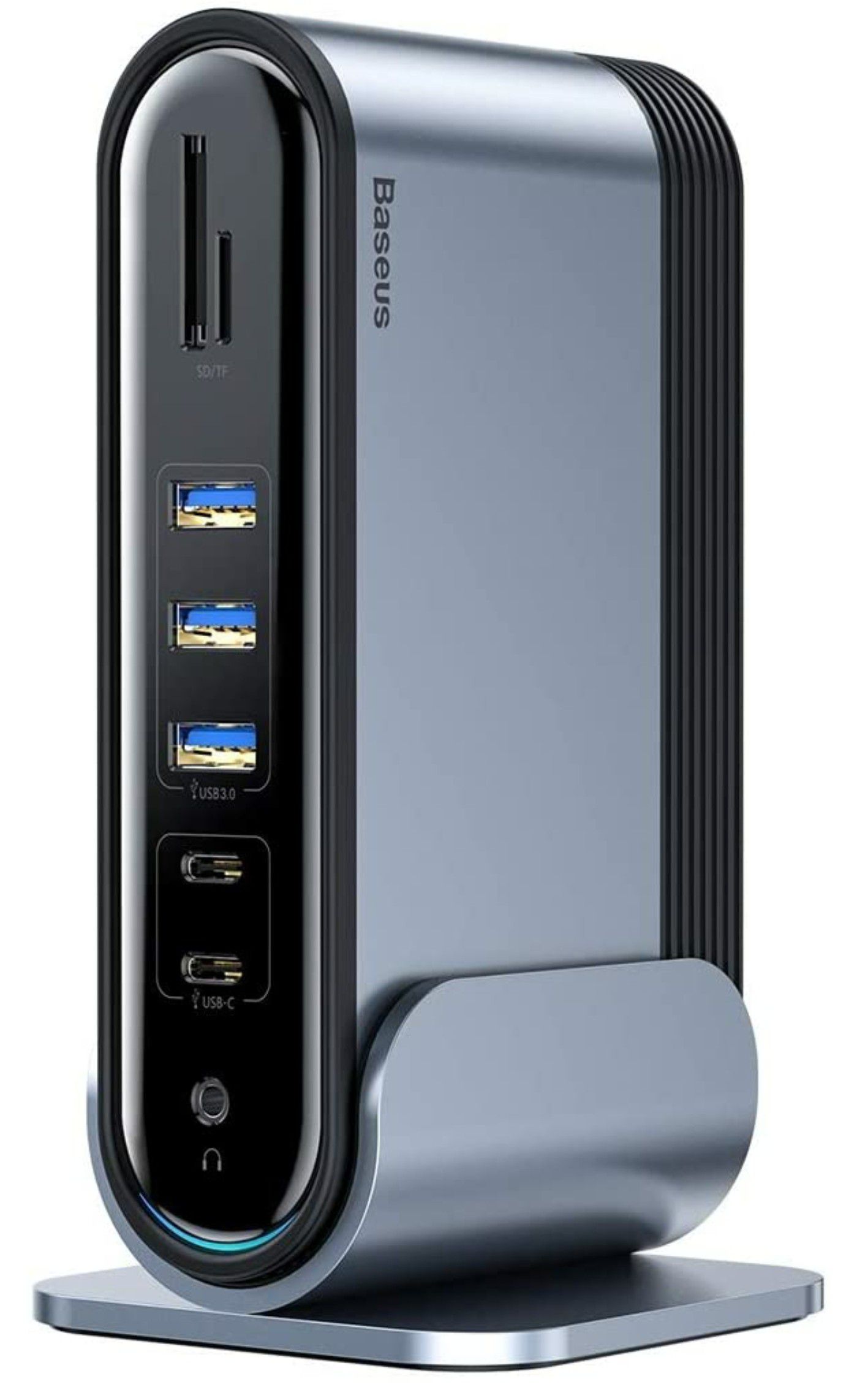 USB C Docking Station, Baseus Dual Display Universal Laptop Docking Station with HDMI/VGA Output, Audio, Gigabit Ethernet