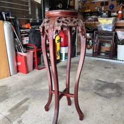 Chinese Redwood Vase Stand