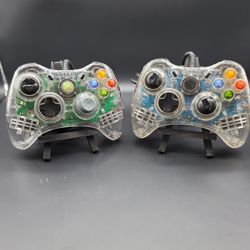 XBox 360 Afterglow Blue & Green Controller Bundle ( Tested & Working  ) See Description Below 