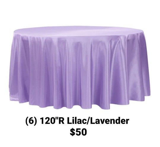 120"r Lilac/Lavender Tablecloths 