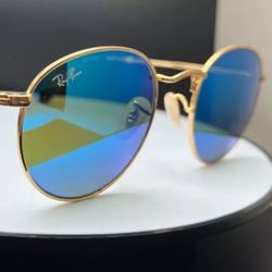 Brand New Sealed Ray-Ban RB 3447-N Round Sunglasses in Mirrored Blue Lenses
