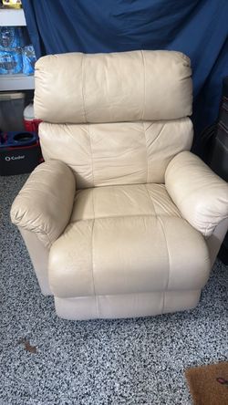 Cream Leather Recliner Chair