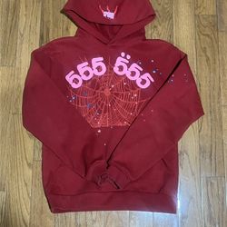 Sp5der Number 555 Hoodie 'Red'