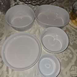 5pc Corning Ware French Classic White Casserole Bake Set