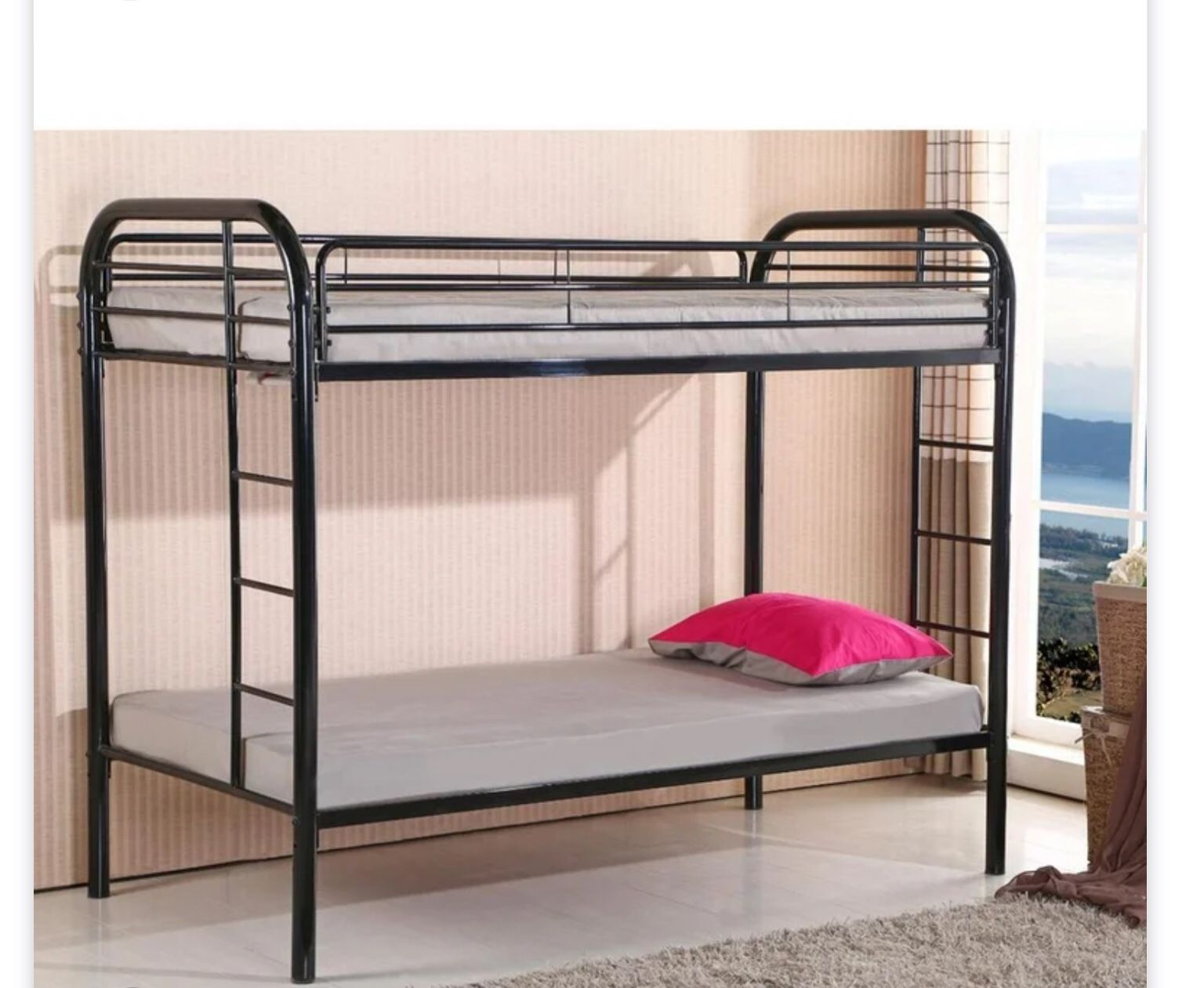 Twin / Twin Metal Bunk Bed With Mattresses Included ** 399.99