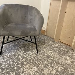 Modern Gray Velvet Living Room Chair
