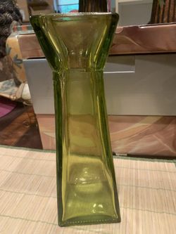 Green glass vase