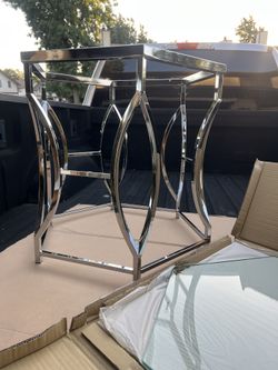 NEW CHROME END TABLE