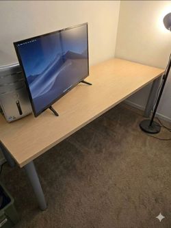 Large 72" Office Work Table / Desk with Matching Locking File Cabinet – Excellent Condition