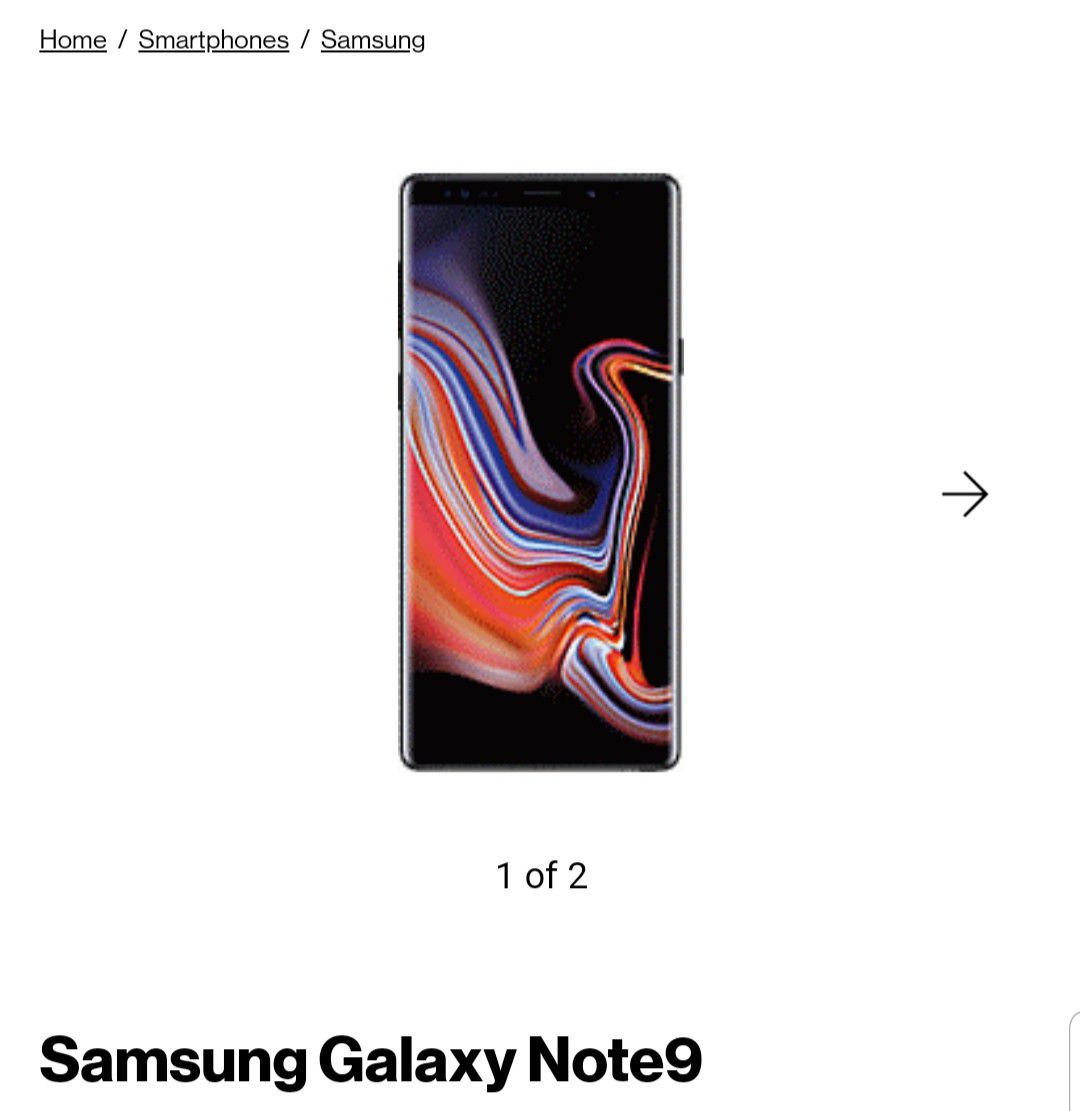 Samsung Galaxy Note 9- 128gb