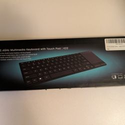 Rii Wireless 2.4 GHz  Multimedia Keyboard With Touchpad.