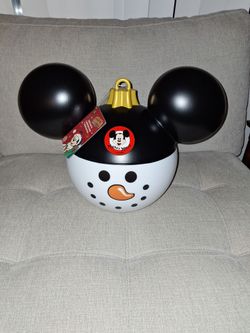 Disney Parks Mickey Mouse Club Snowman Medium Christmas Light-Up Ornament