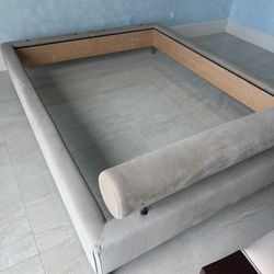 High End Suede Queen Bed Frame 