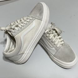 Vans Old Skool Low Off White Cream Woven Sneakers