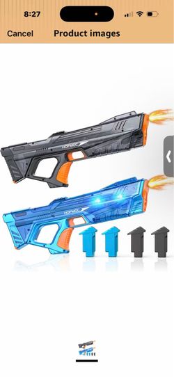 Electric Water Guns for Kids and Adults, 2-Pack Water Blaster for Outdoor Pool Toys, IPX6 Waterproof Squirt Gun, Comes with 4 Batteries, Summer Toys f