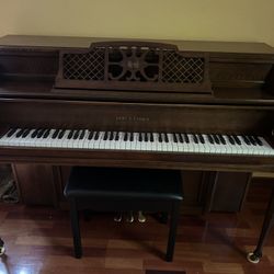 Kohler & Campbell Upright Console Piano with Bench + Beginner Books  Beautiful Wood Cabinet