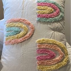 Pottery Barn Twin  Candlewick rainbow Bedding 