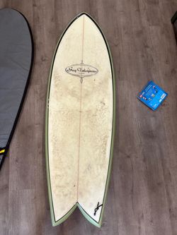 5’6” Guy Takayama Twin fish surfboard