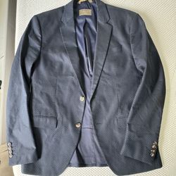 Zara 44R Blue Midnight Blazer Jacket Coat Great Condition 