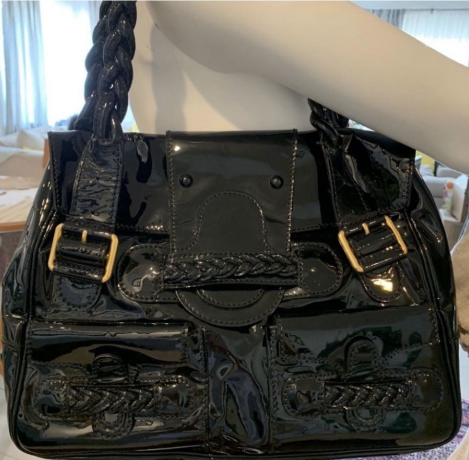 Valentino Garavani Black Patent Leather Handbag