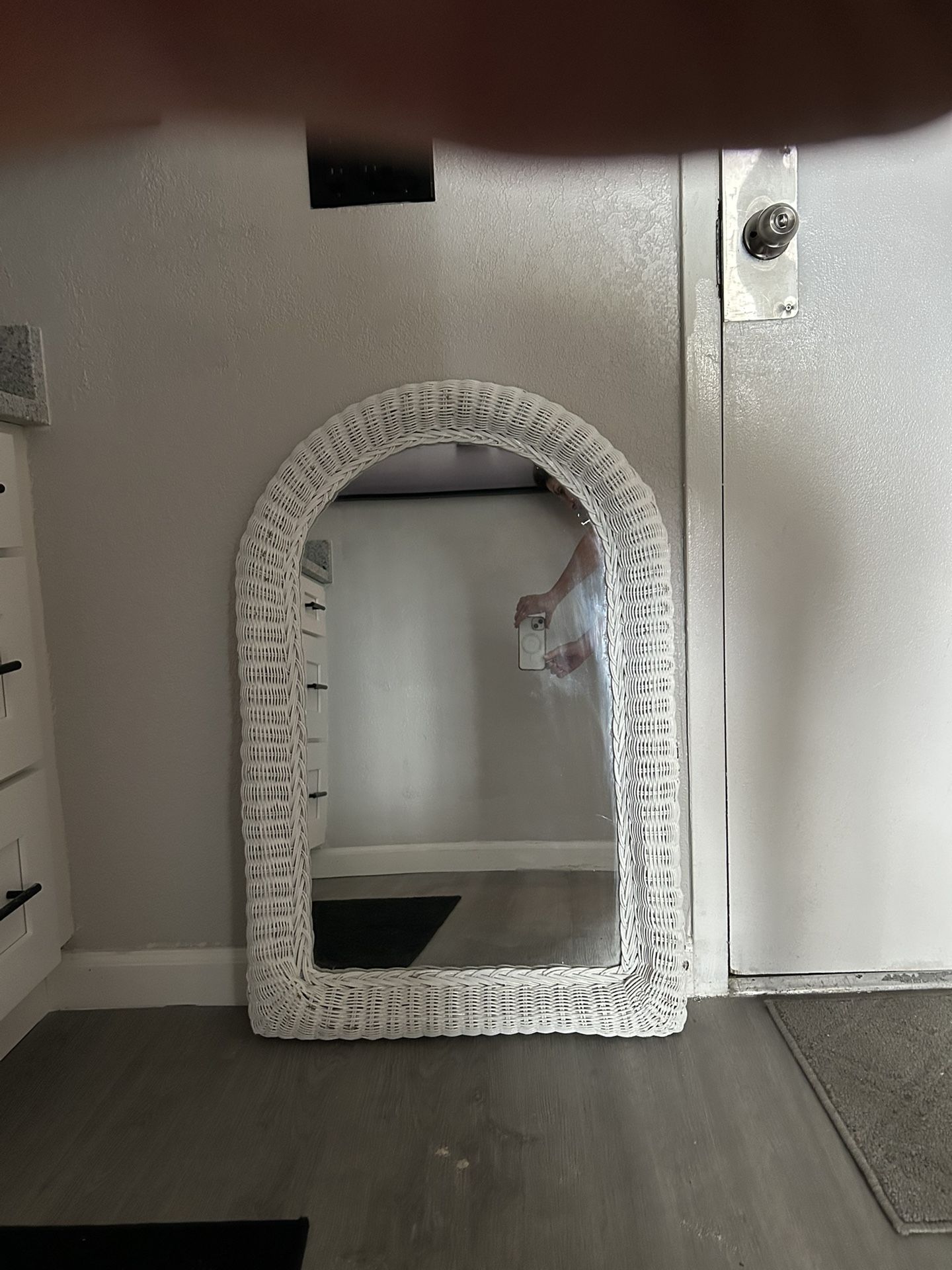 White Wicker Mirror