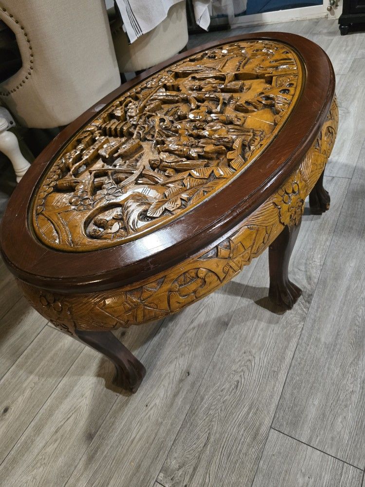 Antique Chinese Carved Coffee Table 