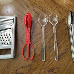 Salad or General Tongs, and Cheese or General Grater - $2.00 Each - All in Excellent Condition