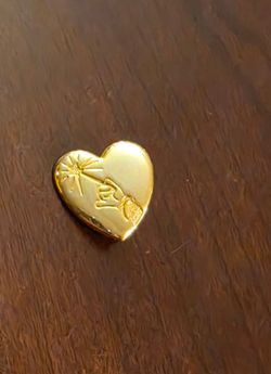 Gold Heart Enamel Pin Badge by Disney "Hand and Wond"