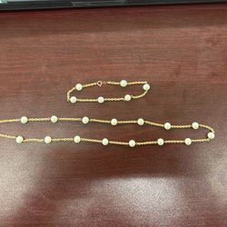 14k Rope Chains With Pearls 