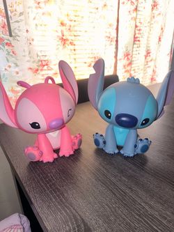 Disney Stitch and Angel piggybank Figures Set of 2