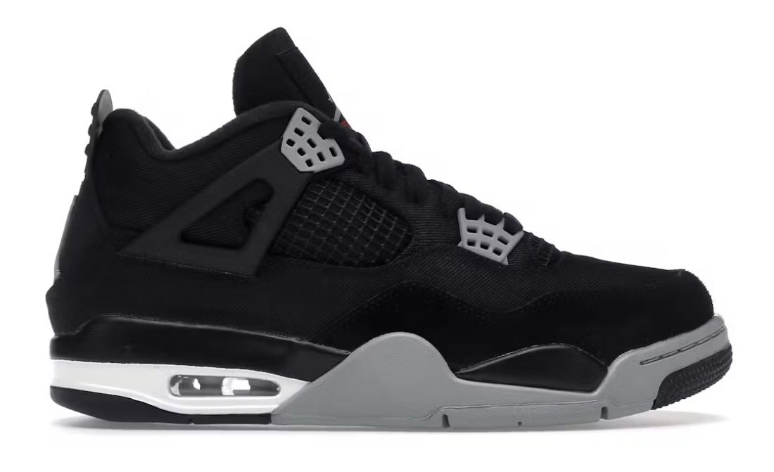 Nike Air Jordan 4 Black Canvas Size 5Y 6Y