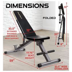 Fitness Reality Adjustable Weight Bench, Press for Incline Decline Workouts & Strength Training