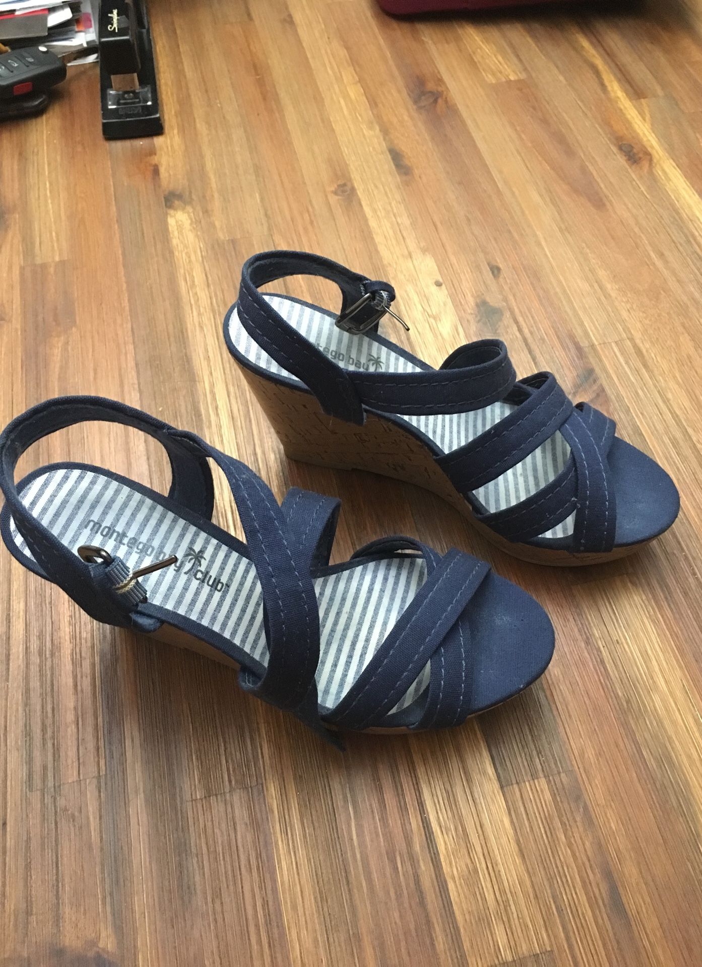 Jean Color Wedges Sandals Size 6 1/2