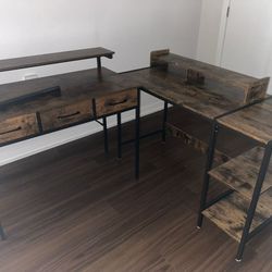 Wood And Metal Desk 