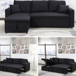 $360 Sectional Chaise Reversible Convert To Bed With Storage Below 87x57