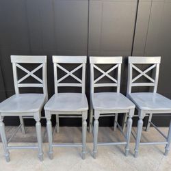 Gray Wood  Bar Stools