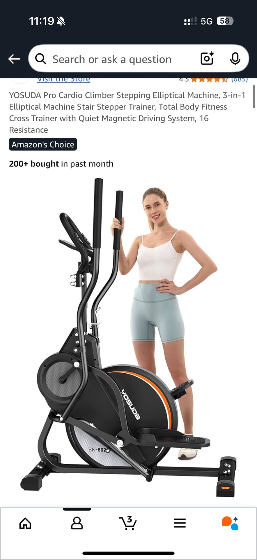 YOSUDA Elliptical Machine $300 OBO
