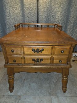 Solid wood end table